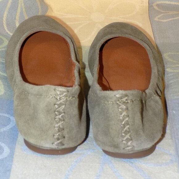 Lucky Brand LP-Erin Muted Olive Suede Ballet Flats Size 7.5 - Picture 5 of 6